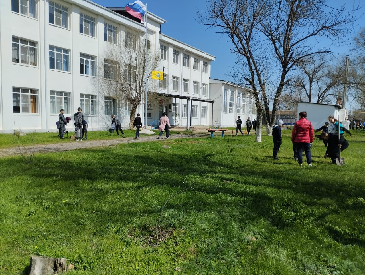 Акция «Сад памяти» и субботник в школе.